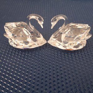Pair of Swarovski Crystals Swan - Medium Size 2.25"L x 1.7"H x 1.4" W